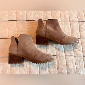 Sorel Taupe Waterproof Suede Ankle Boots
